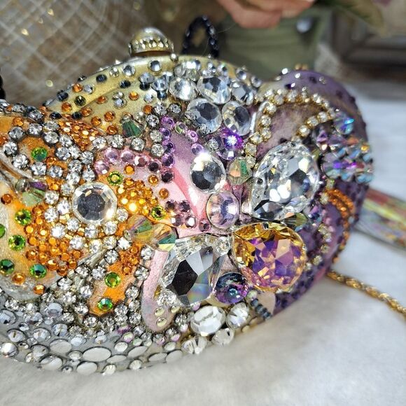 NWT Swarovski Crystal Blingy Clam Shell Bag - Picture 10 of 17